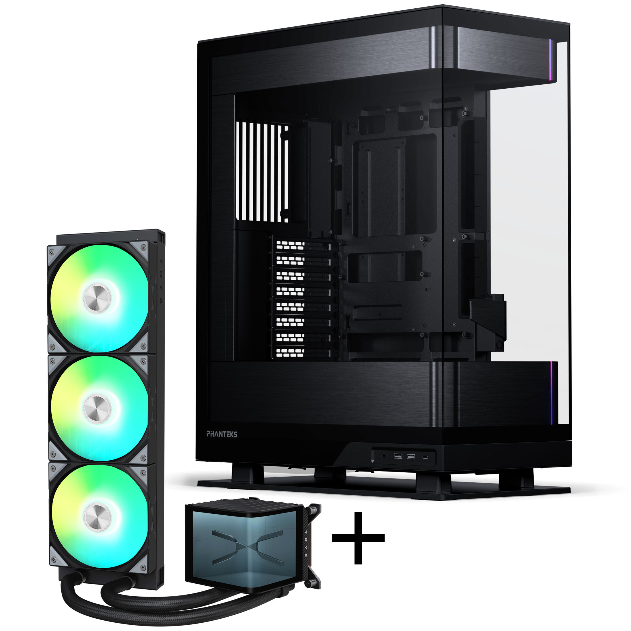 PHANTEKS Evolv X2 + TRYX PANORAMA ARGB Complete Water Cooling System - Black, 360mm