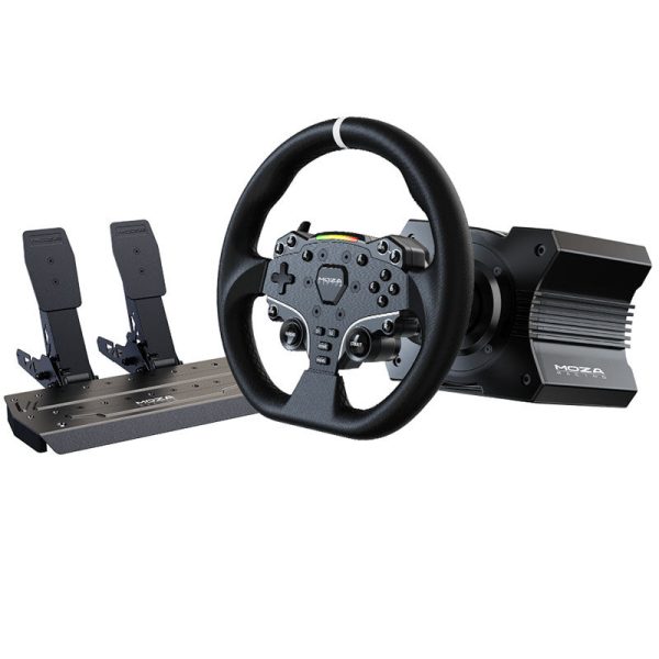 MOZA R5 Racing Set (R5 DD Wheelbase, ES Wheel, SR-P Lite Pedals, Table Mount)