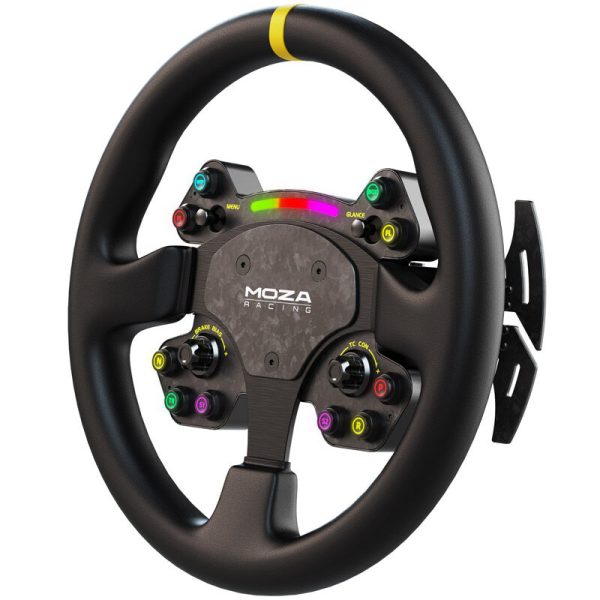 MOZA RS V2 steering wheel, round – leather (33 cm)