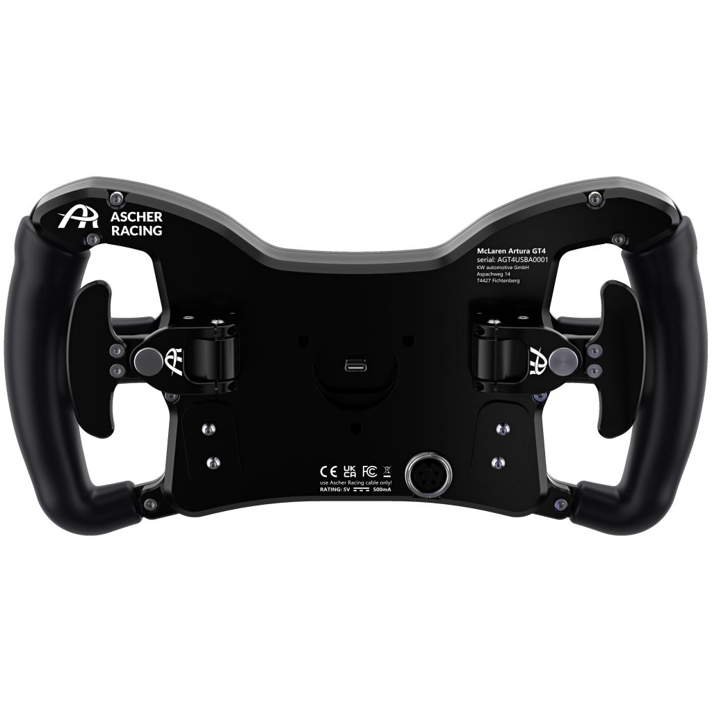 Ascher Racing McLaren Artura GT4 steering wheel