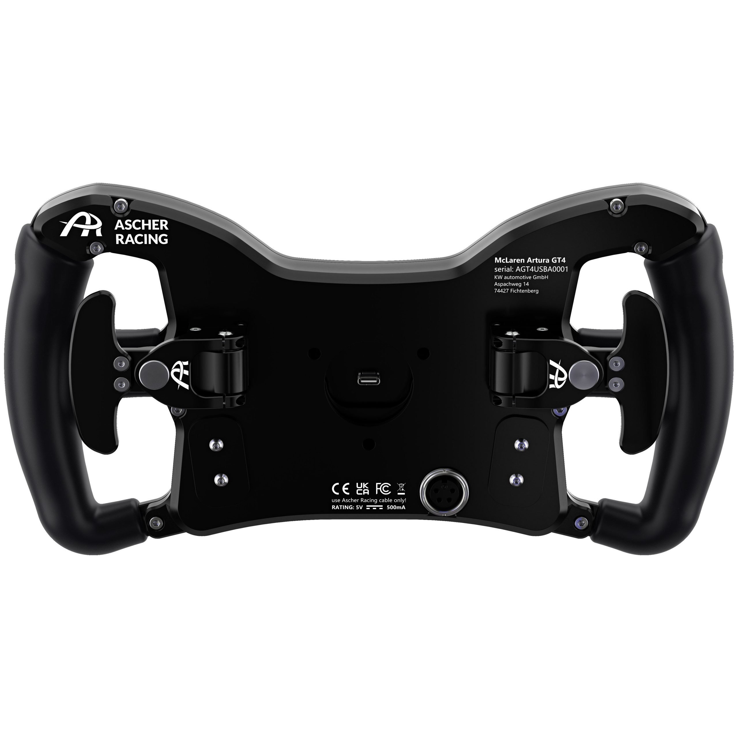 Ascher Racing McLaren Artura GT4 steering wheel