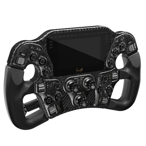 Asetek SimSports Invicta Formula Steering Wheel, 4.3-inch LCD, USB-C – Black on Black Edition