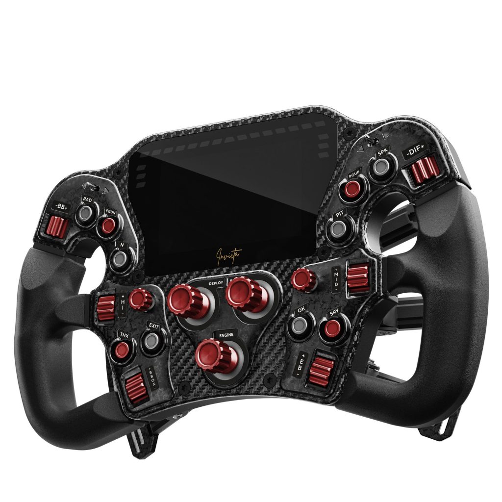 Asetek SimSports Invicta Formula Steering Wheel, 4.3-inch LCD, USB-C - Red on Black Edition : image 2