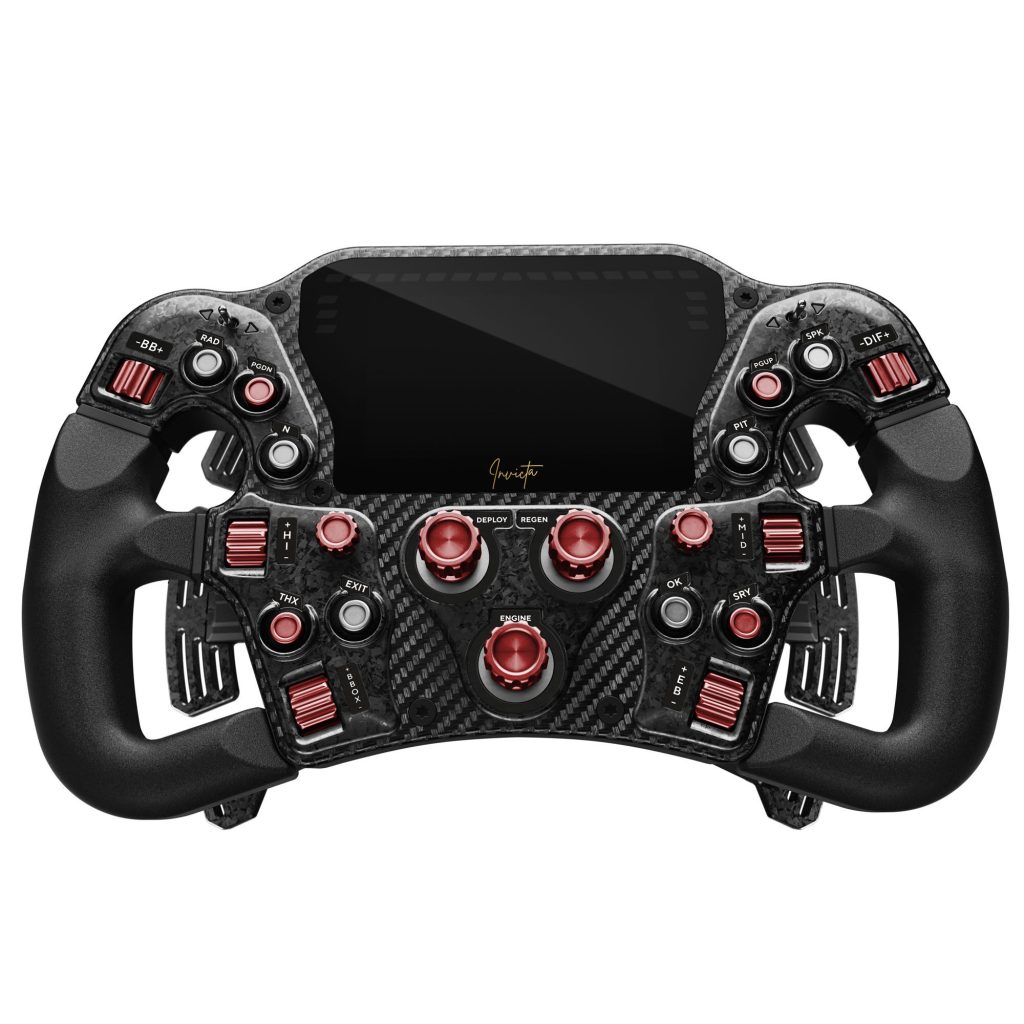 Asetek SimSports Invicta Formula Steering Wheel, 4.3-inch LCD, USB-C - Red on Black Edition : image 4