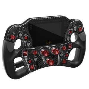 Asetek SimSports Invicta Formula Steering Wheel, 4.3-inch LCD, USB-C - Red on Black Edition : image 1