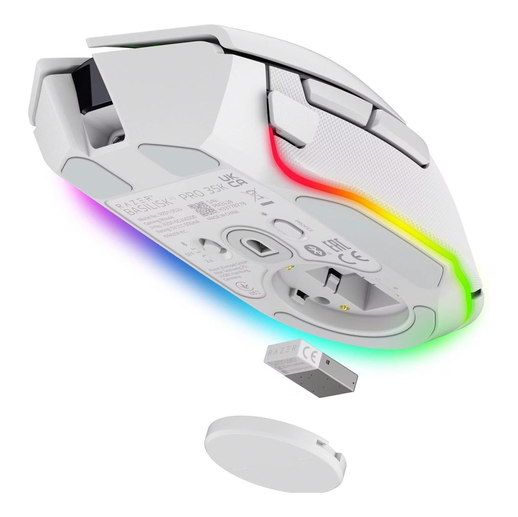 Razer Basilisk V3 Pro 35K Wireless RGB Gaming Mouse - White : image 7