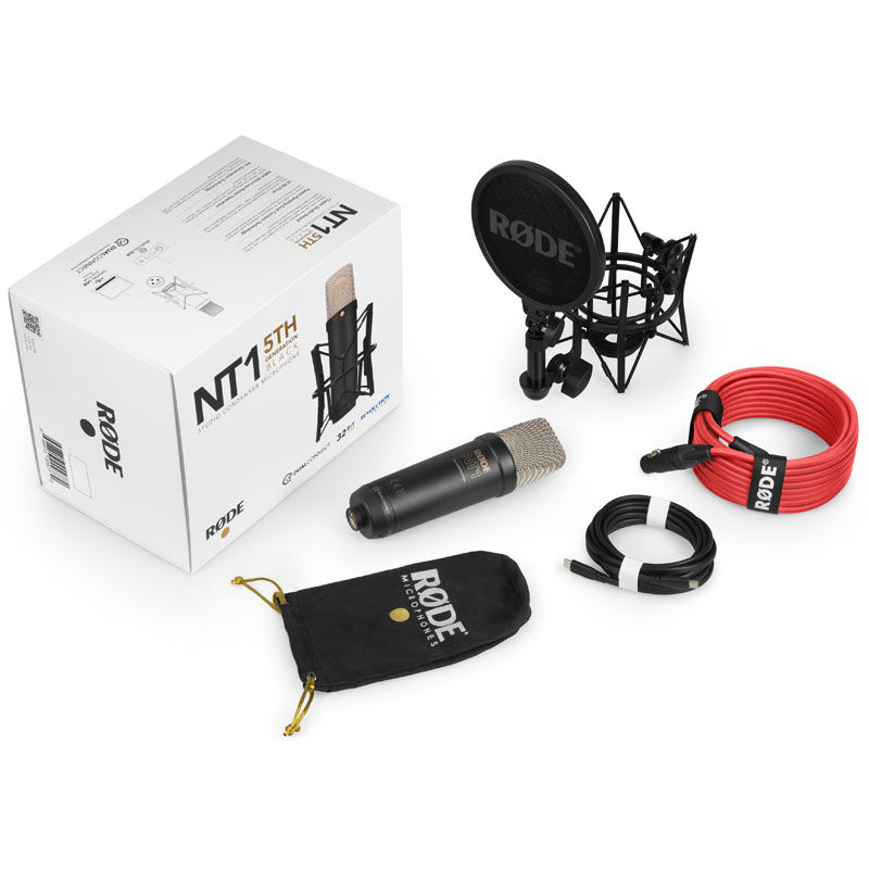 Rode NT1 5th Generation Large Diaphragm Condenser Microphone - Black