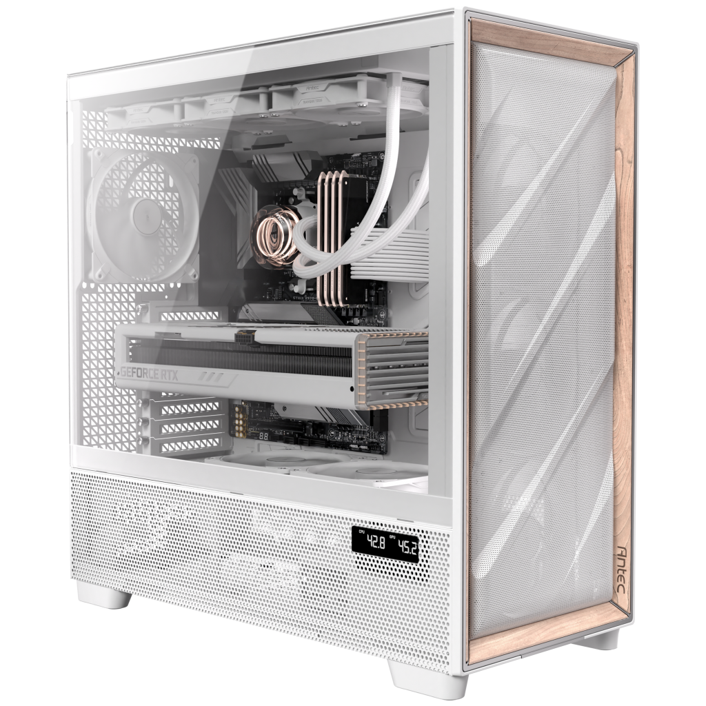 Antec Flux Pro PC Case, Full-Tower, E-ATX, Tempered Glass -White