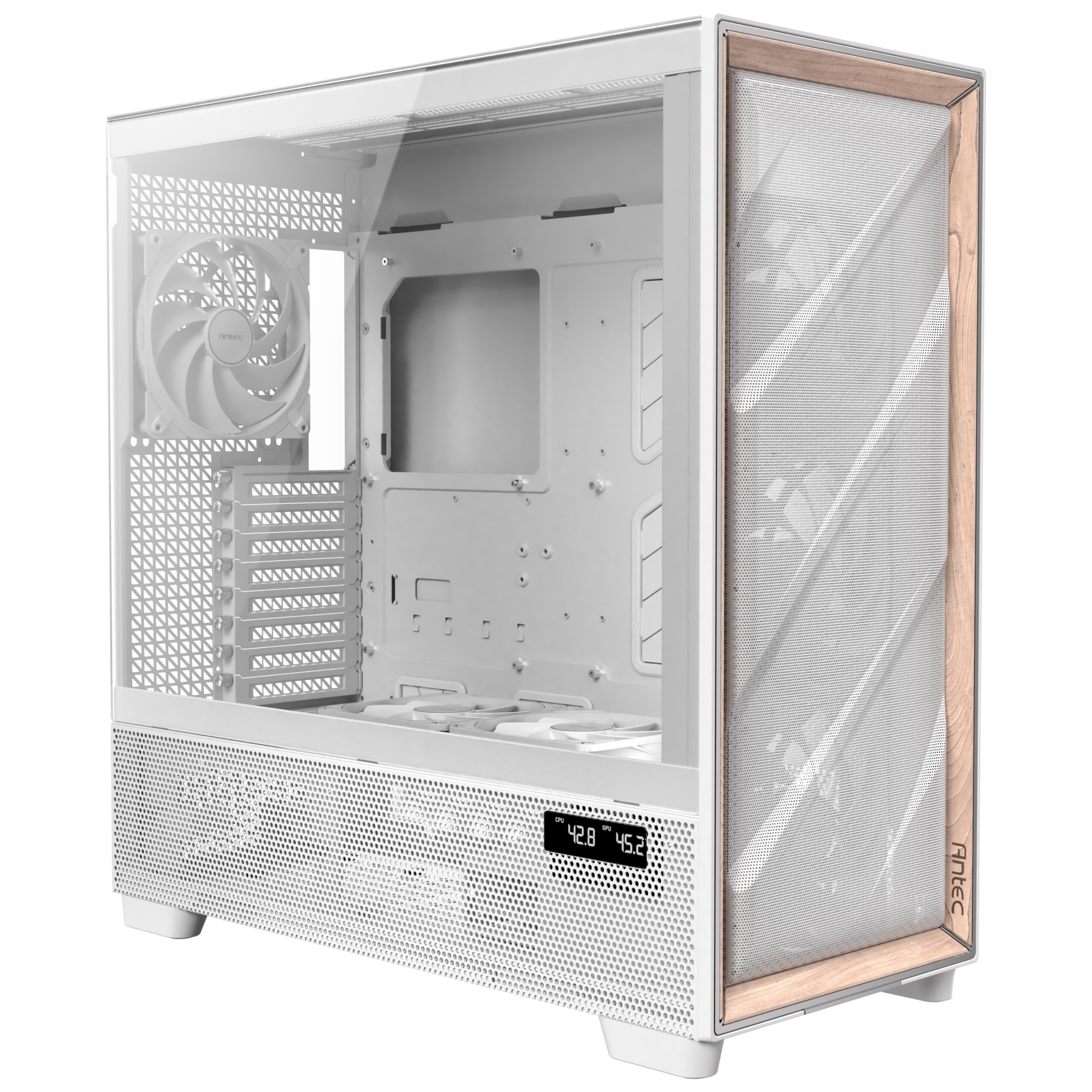 Antec Flux Pro PC Case, Full-Tower, E-ATX, Tempered Glass -White