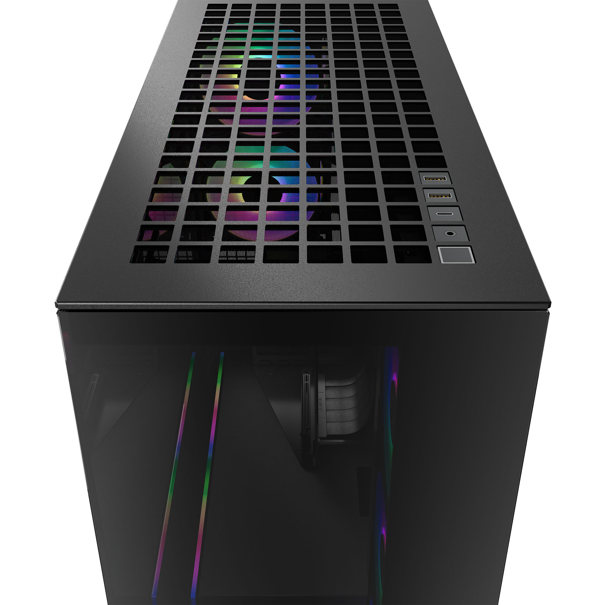 ARCTIC Xtender PC Case, Midi-Tower, E-ATX, RGB, Tempered Glass - including vertical GPU bracket & riser cable, black