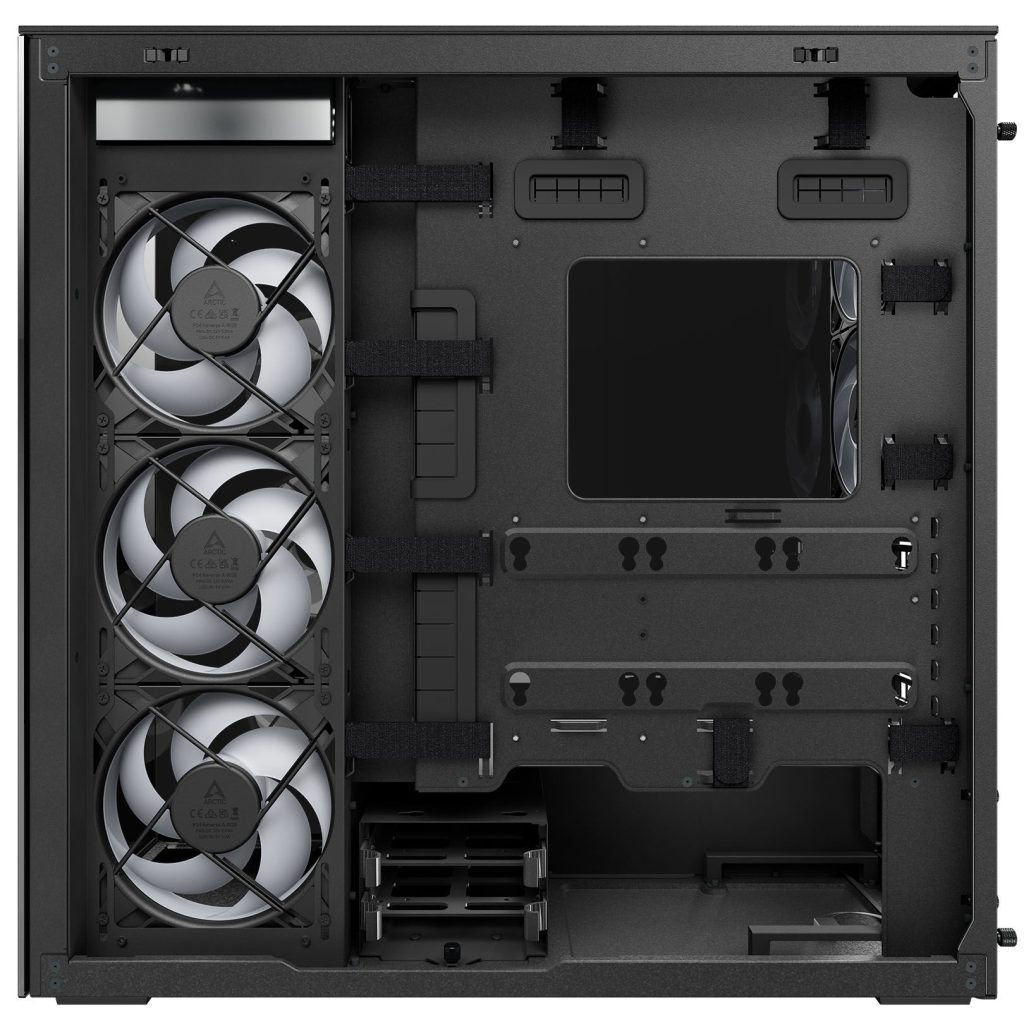 ARCTIC Xtender PC Case, Midi-Tower, E-ATX, RGB, Tempered Glass - including vertical GPU bracket & riser cable, black