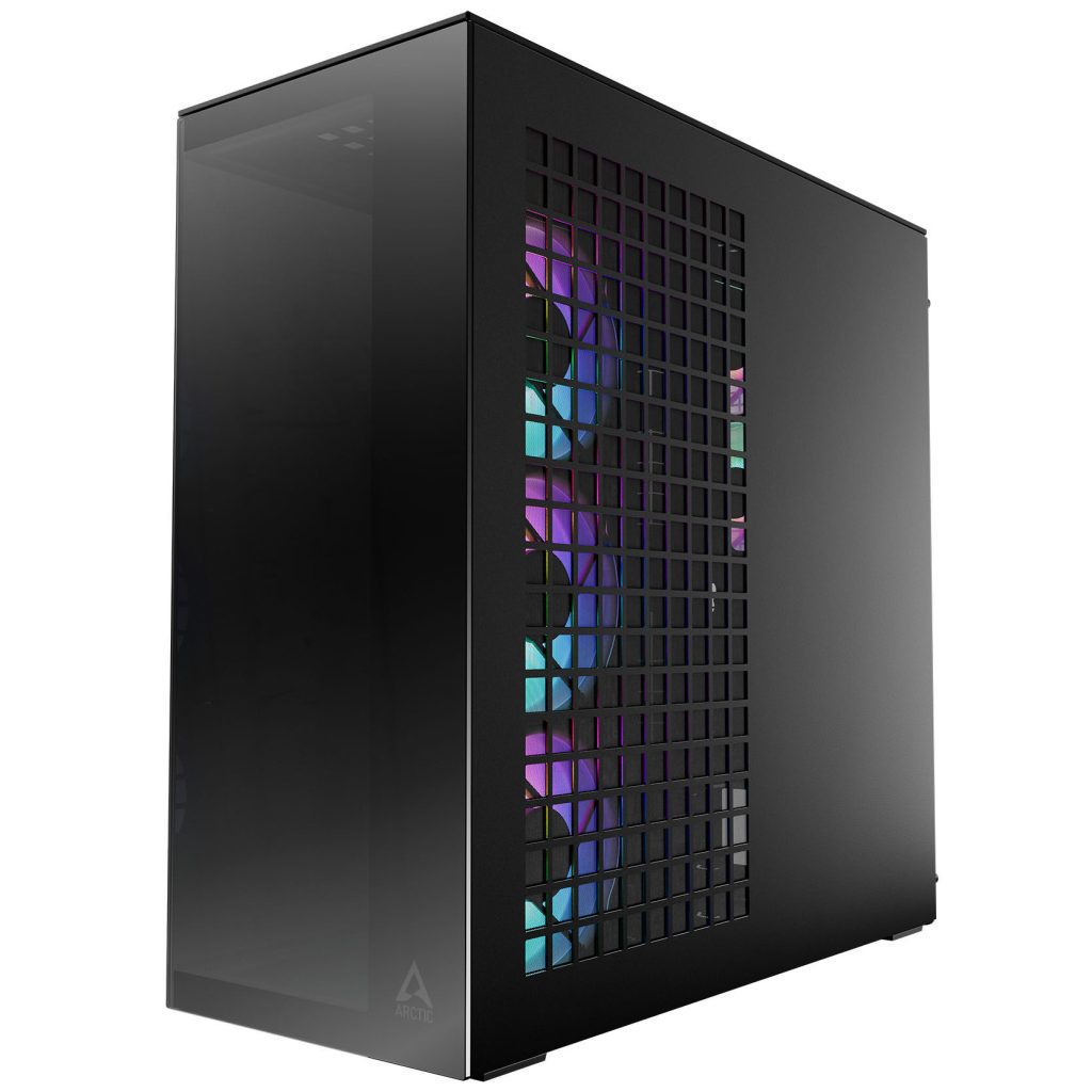 ARCTIC Xtender PC Case, Midi-Tower, E-ATX, RGB, Tempered Glass - including vertical GPU bracket & riser cable, black