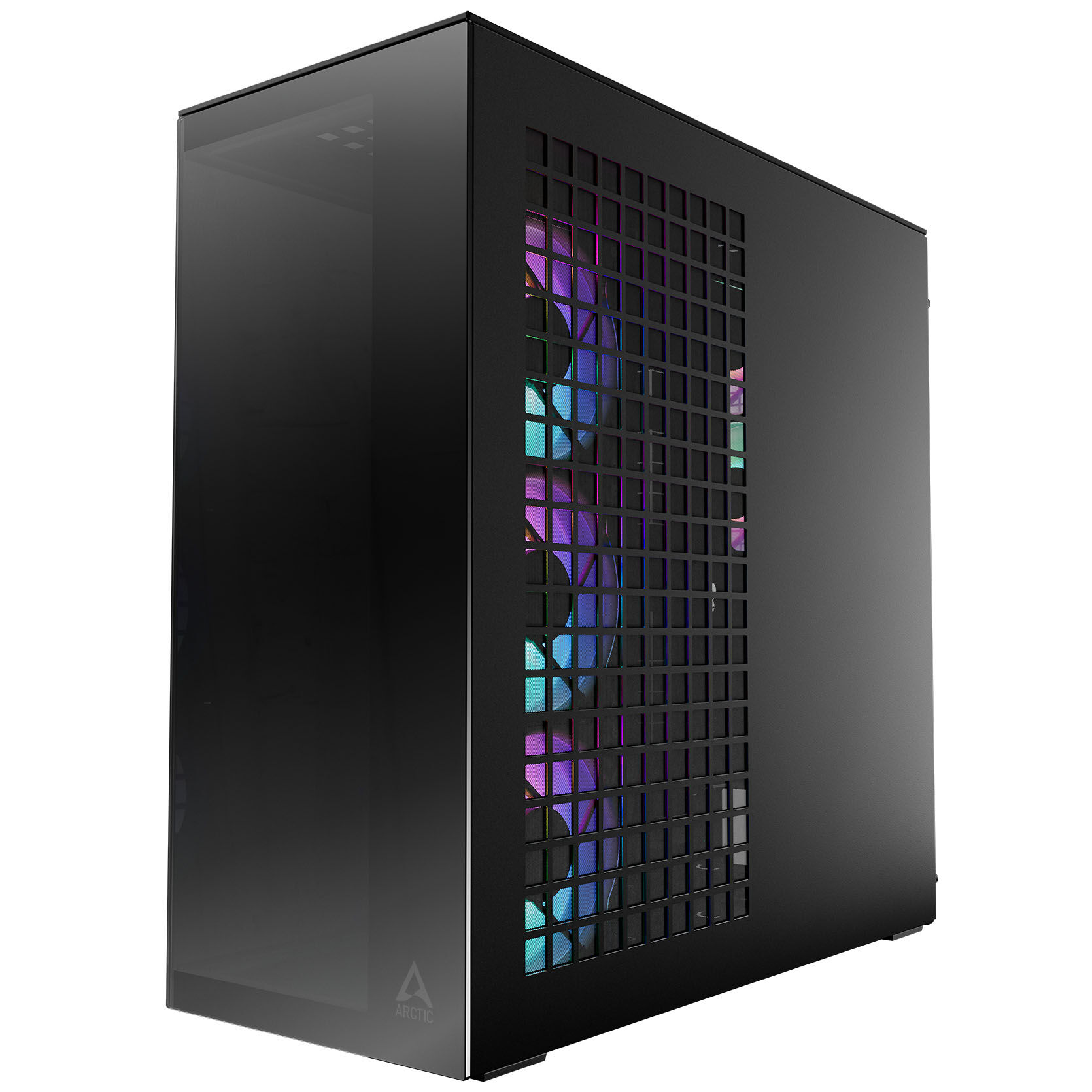ARCTIC Xtender PC Case, Midi-Tower, E-ATX, RGB, Tempered Glass - including vertical GPU bracket & riser cable, black