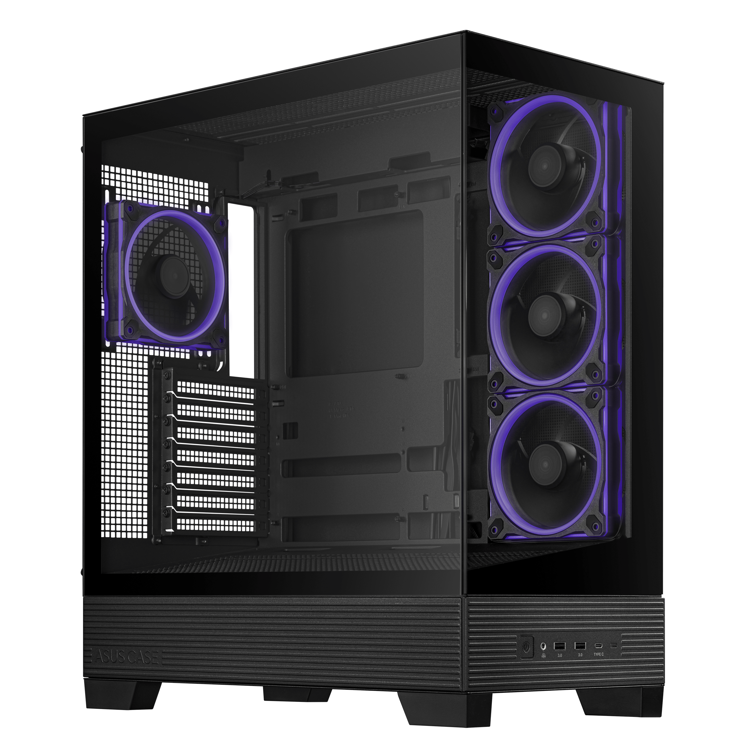 ASUS A31 Plus TG ARGB PC Case, Midi-Tower, ATX, Tempered Glass - Black
