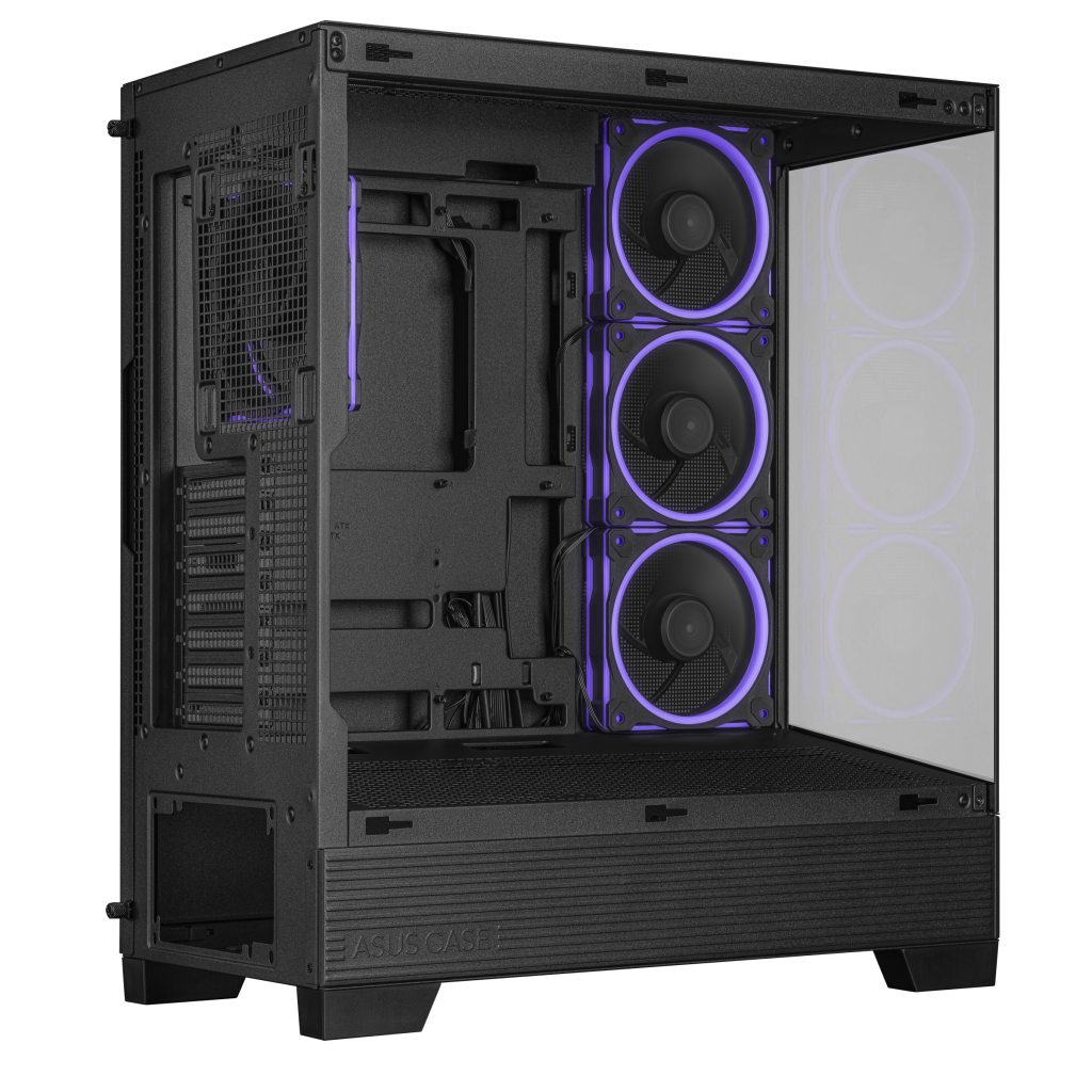 ASUS A31 Plus TG ARGB PC Case, Midi-Tower, ATX, Tempered Glass - Black