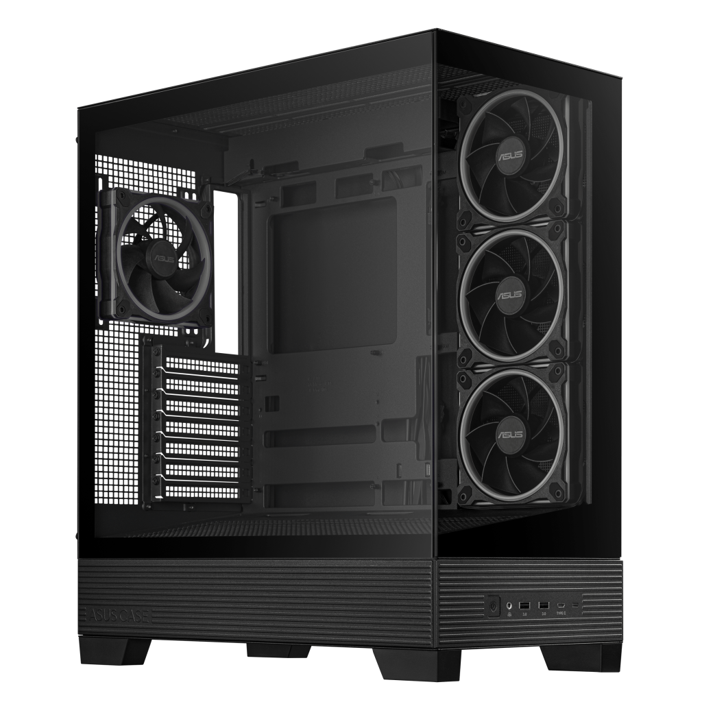 ASUS A31 Plus TG ARGB PC Case, Midi-Tower, ATX, Tempered Glass - Black