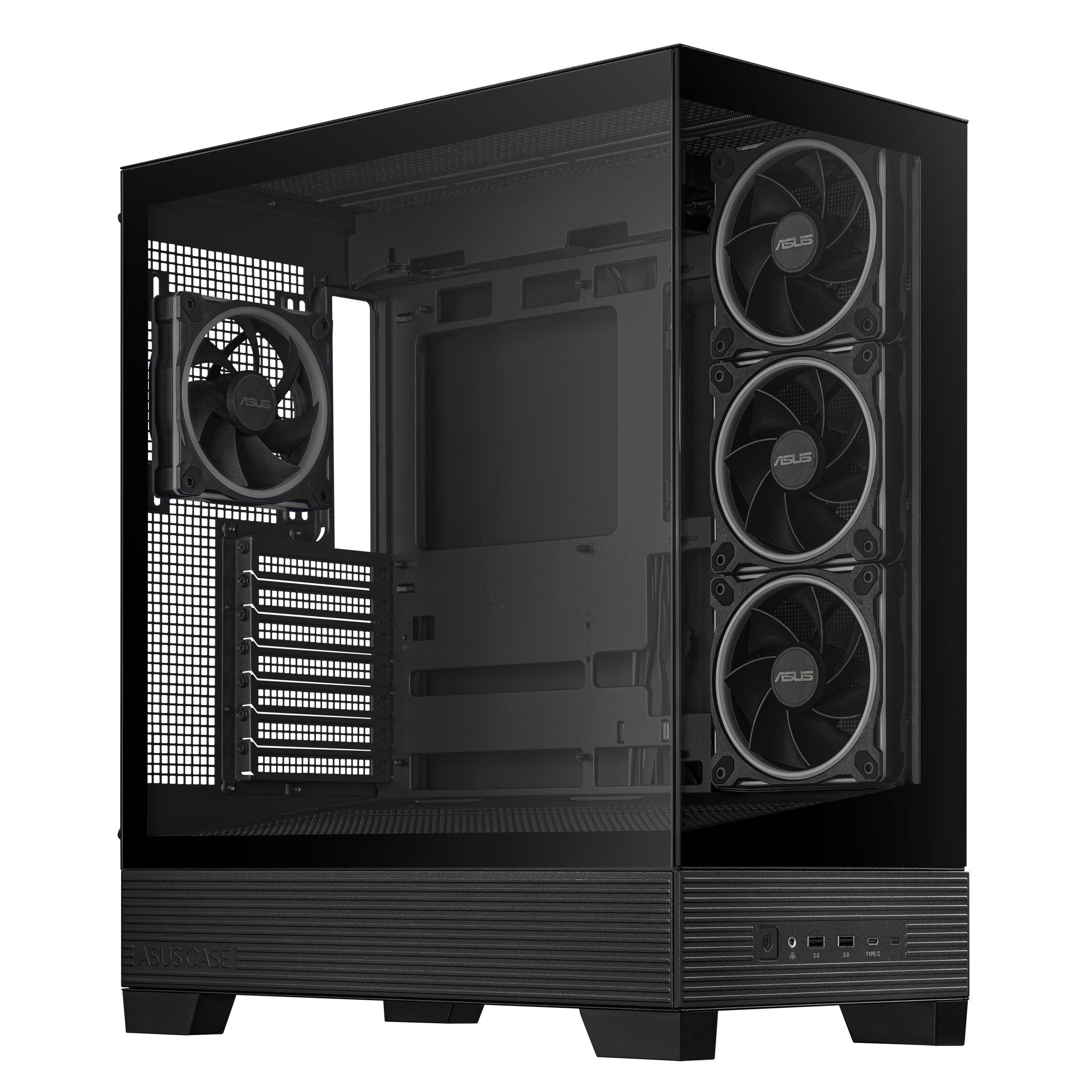 ASUS A31 Plus TG ARGB PC Case, Midi-Tower, ATX, Tempered Glass - Black