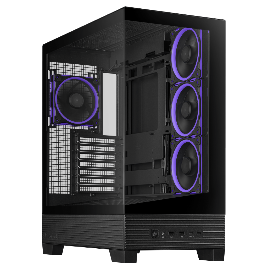 ASUS A31 Plus TG ARGB PC Case, Midi-Tower, ATX, Tempered Glass - Black