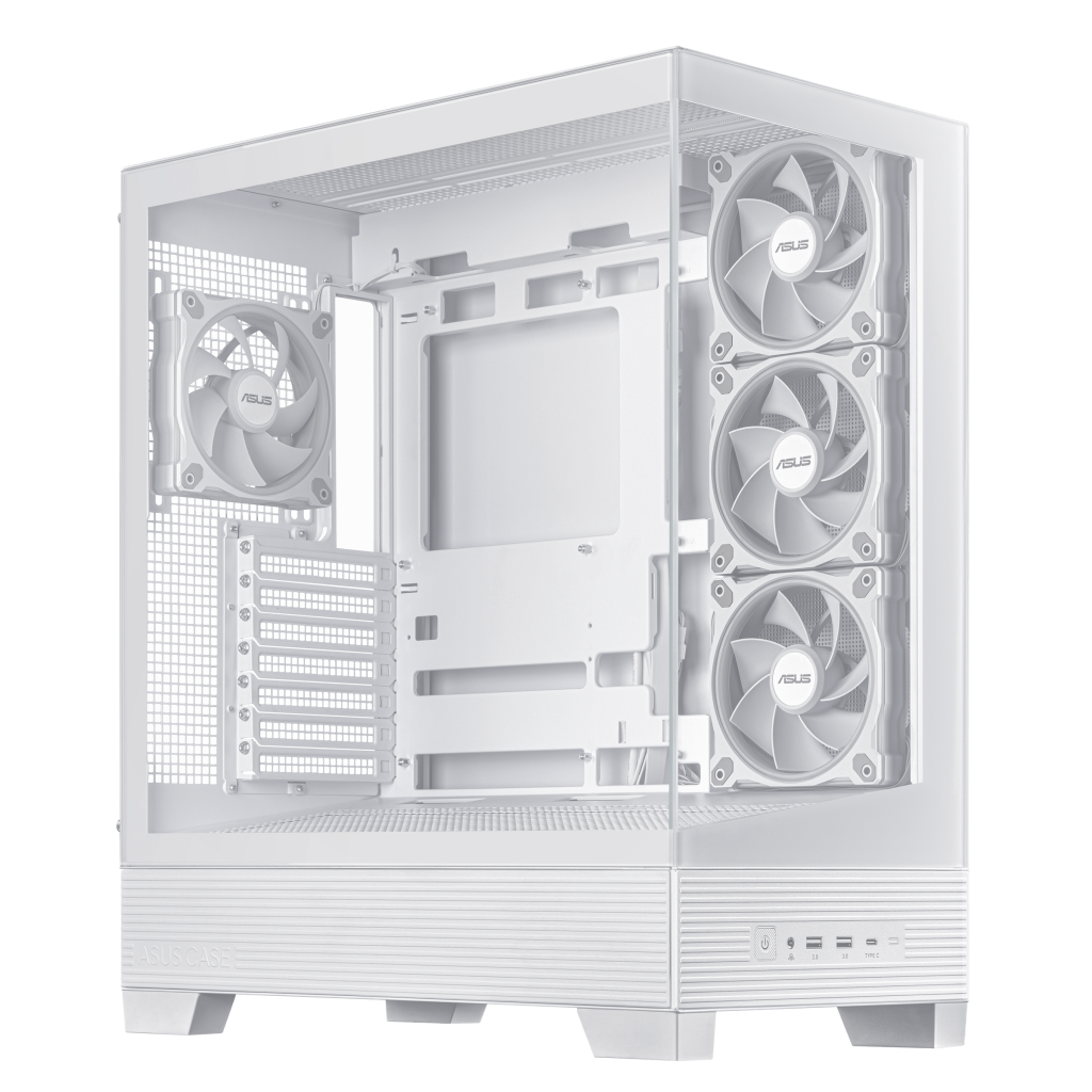 ASUS A31 Plus TG ARGB PC Case, Midi-Tower, ATX, Tempered Glass - White