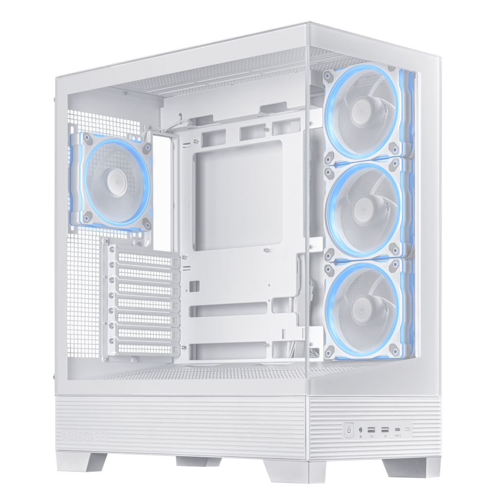 ASUS A31 Plus TG ARGB PC Case, Midi-Tower, ATX, Tempered Glass - White