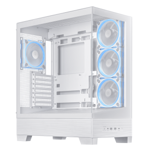 ASUS A31 Plus TG ARGB PC Case, Midi-Tower, ATX, Tempered Glass - White