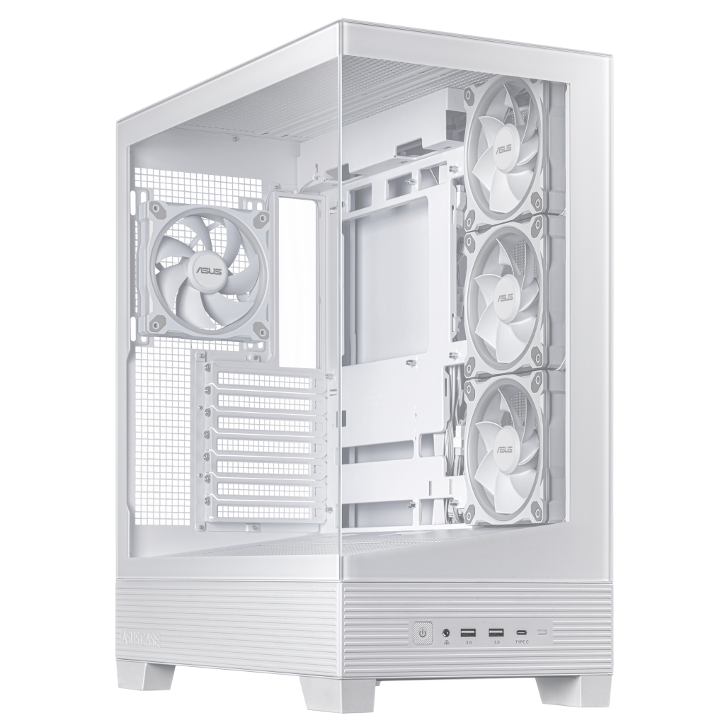 ASUS A31 Plus TG ARGB PC Case, Midi-Tower, ATX, Tempered Glass - White