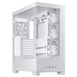 ASUS A31 Plus TG ARGB PC Case, Midi-Tower, ATX, Tempered Glass - White