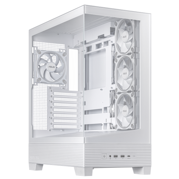 ASUS A31 Plus TG ARGB PC Case, Midi-Tower, ATX, Tempered Glass – White