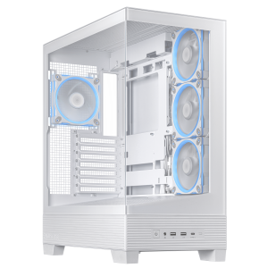 ASUS A31 Plus TG ARGB PC Case, Midi-Tower, ATX, Tempered Glass - White