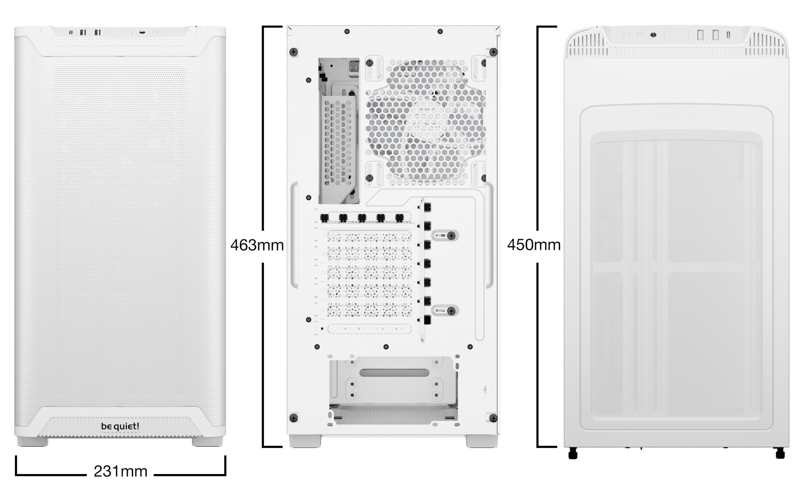 be quiet! Pure Base 501 LX PC Case, Midi-Tower, ATX, Tempered Glass - White