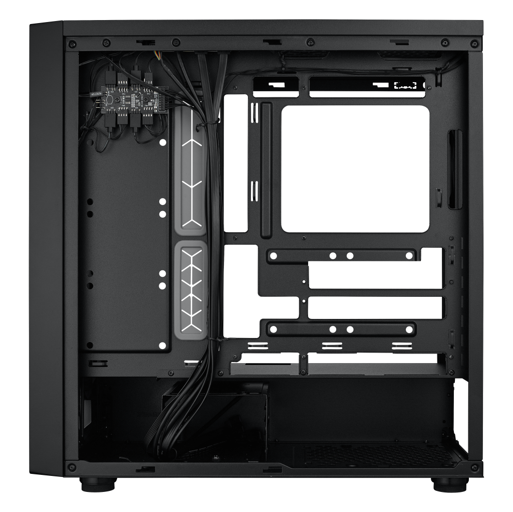 Cooler Master MasterBox 600 ARGB PC Case, Midi-Tower, E-ATX, RGB, Tempered Glass - Black