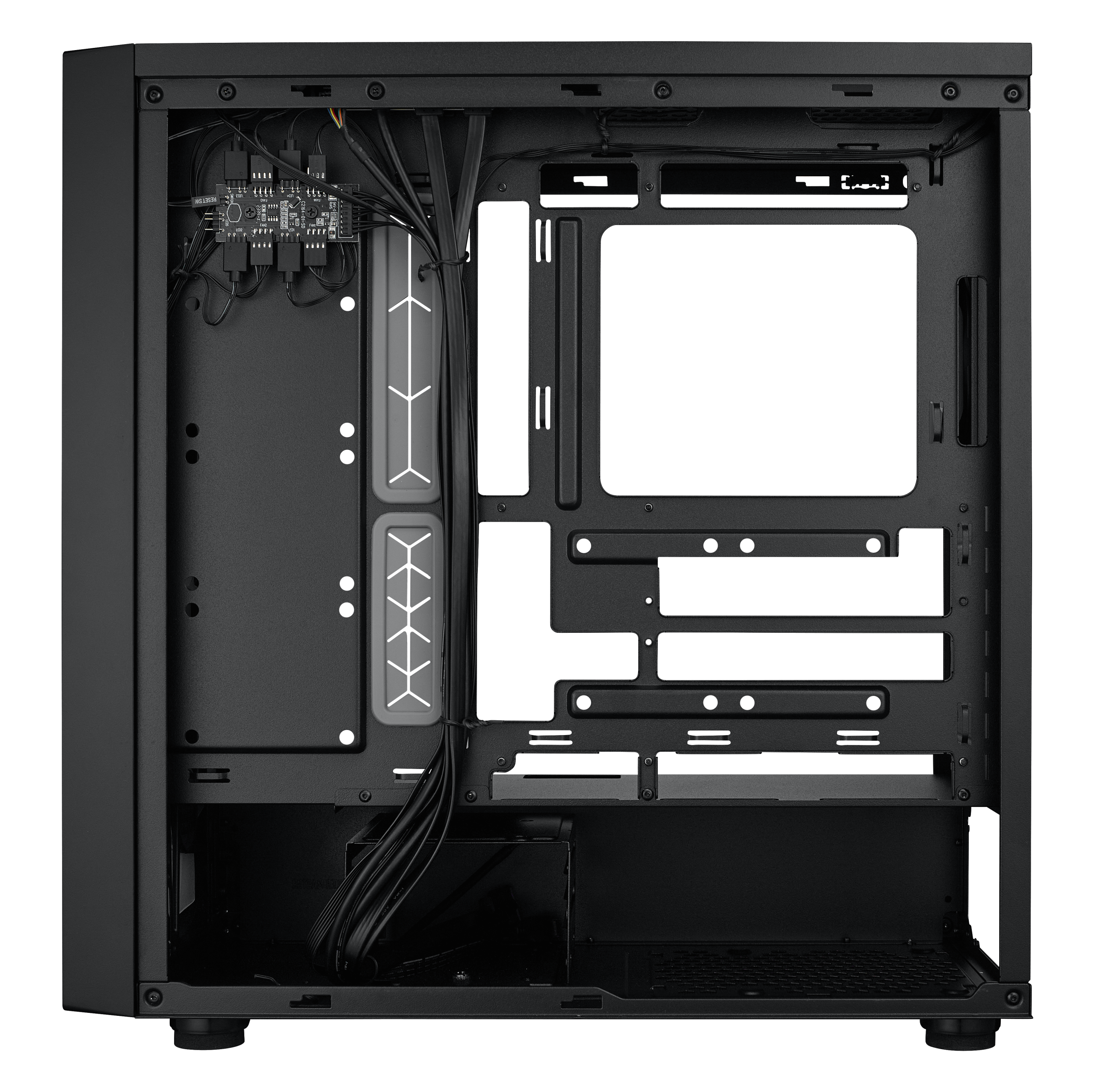 Cooler Master MasterBox 600 ARGB PC Case, Midi-Tower, E-ATX, RGB, Tempered Glass - Black