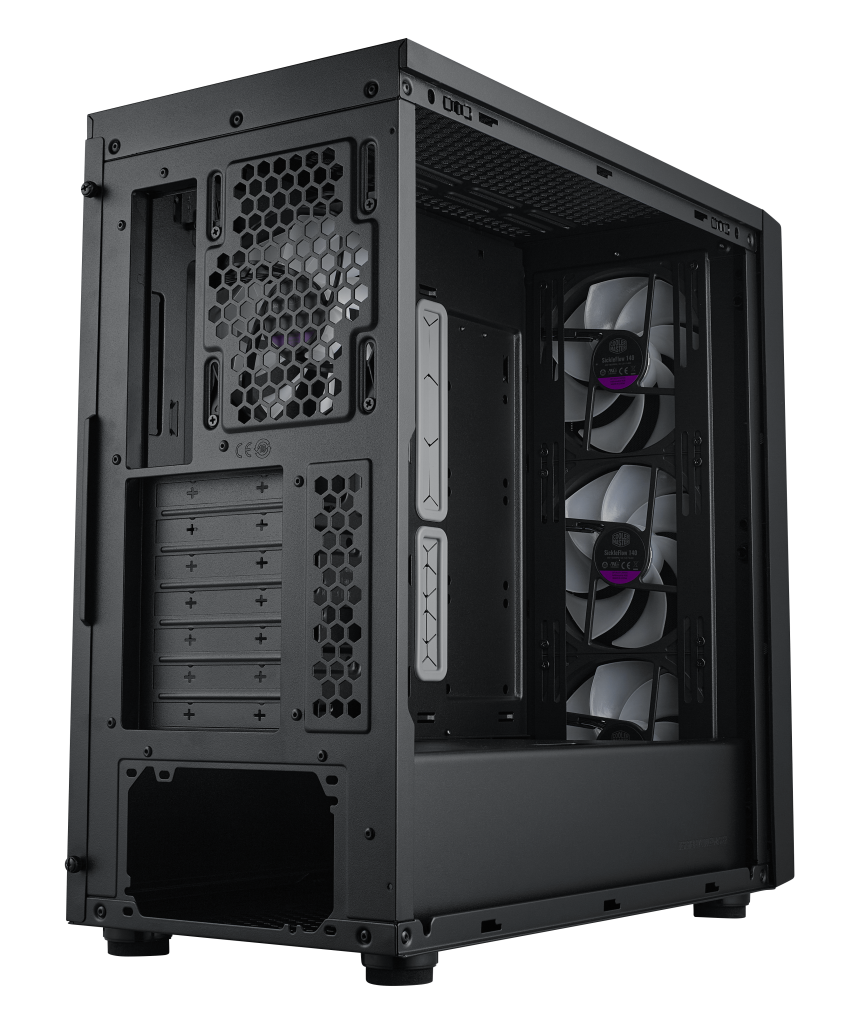 Cooler Master MasterBox 600 ARGB PC Case, Midi-Tower, E-ATX, RGB, Tempered Glass - Black