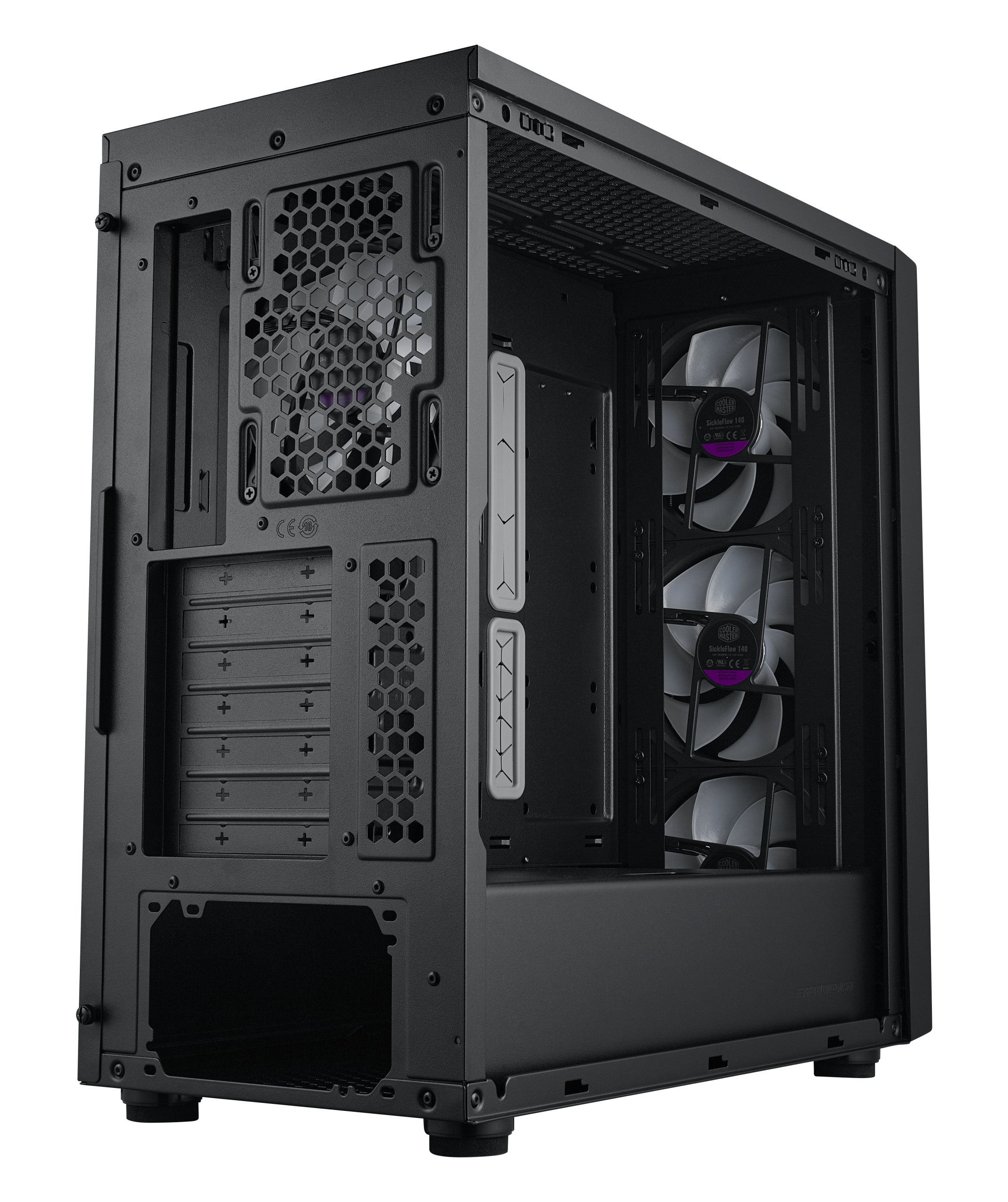 Cooler Master MasterBox 600 ARGB PC Case, Midi-Tower, E-ATX, RGB, Tempered Glass - Black