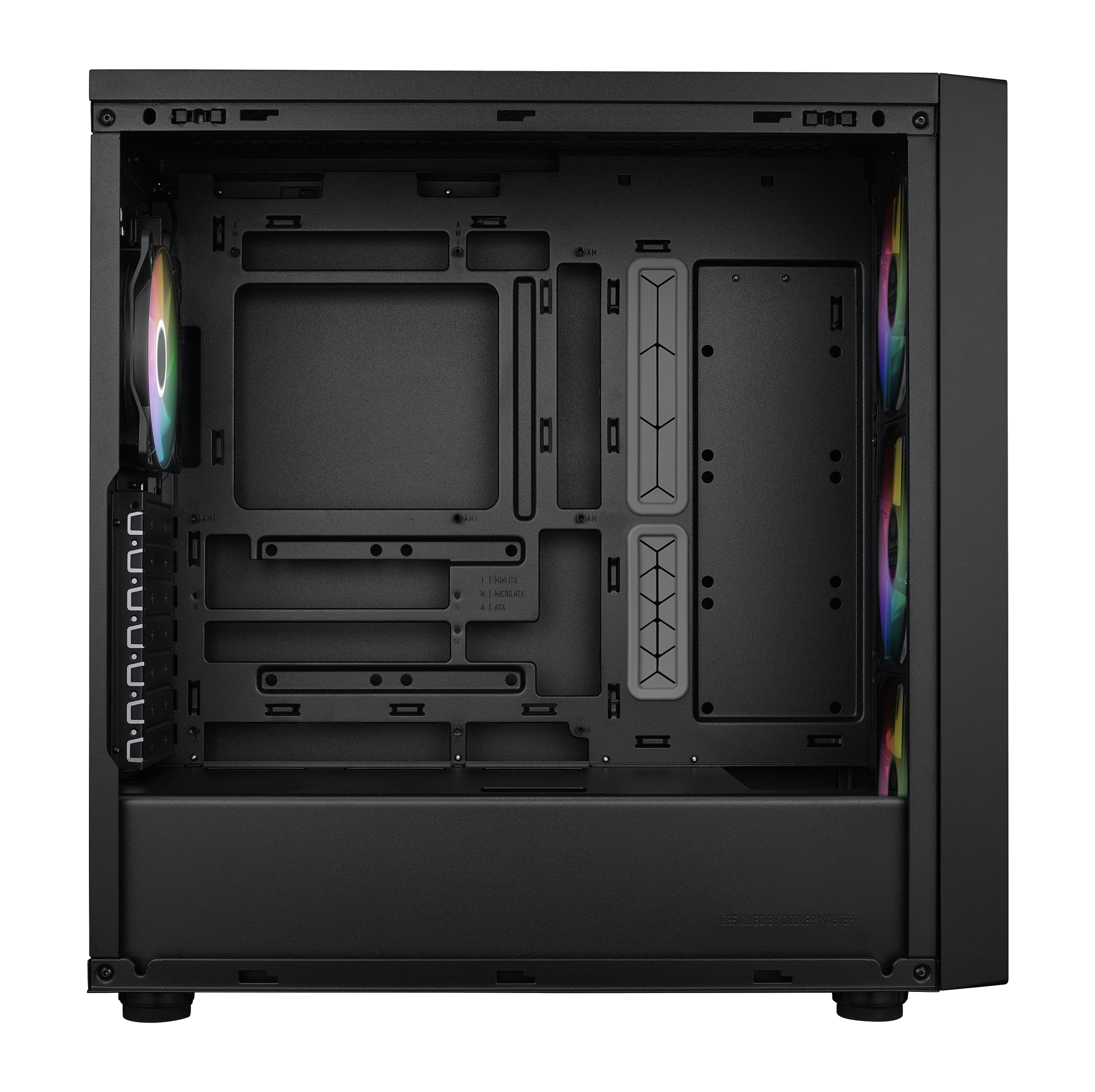Cooler Master MasterBox 600 ARGB PC Case, Midi-Tower, E-ATX, RGB, Tempered Glass - Black