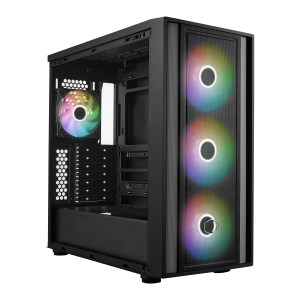 Cooler Master MasterBox 600 ARGB PC Case, Midi-Tower, E-ATX, RGB, Tempered Glass - Black