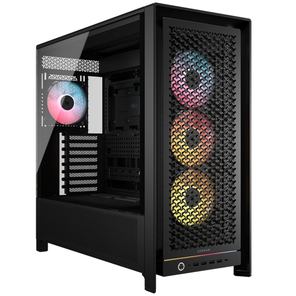 Corsair Frame 5000D RS ARGB PC Case, Midi-Tower, E-ATX, RGB, Tempered Glass – Black