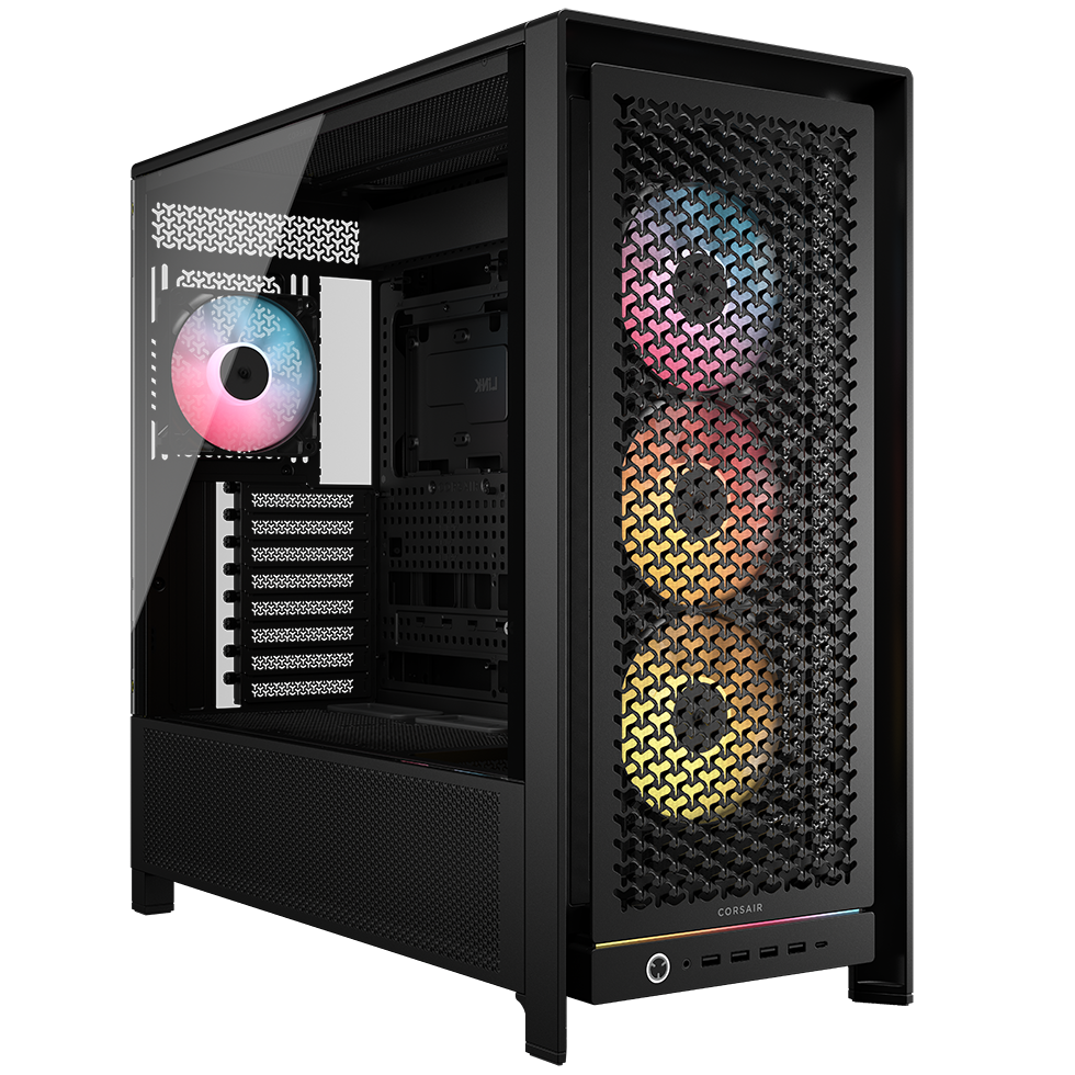 Corsair Frame 5000D RS ARGB PC Case, Midi-Tower, E-ATX, RGB, Tempered Glass - Black