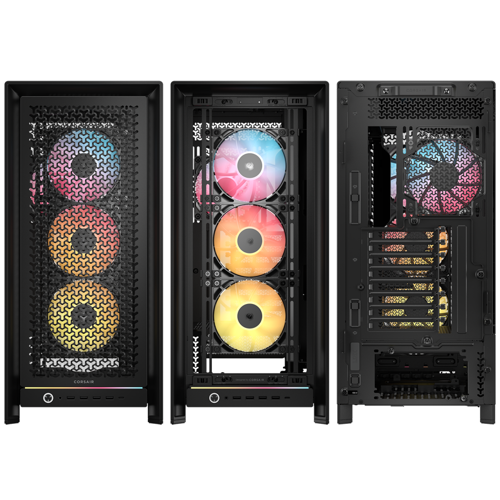 Corsair Frame 5000D RS ARGB PC Case, Midi-Tower, E-ATX, RGB, Tempered Glass - Black