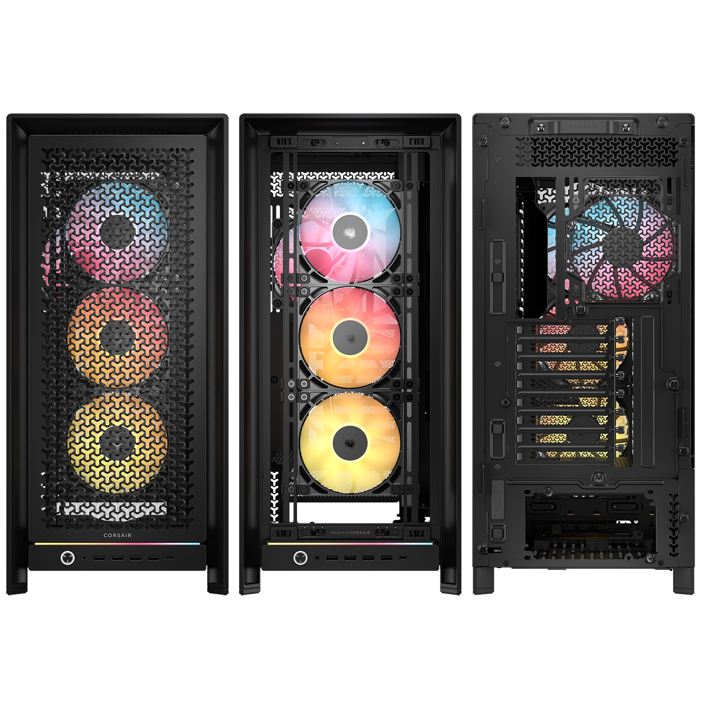 Corsair Frame 5000D RS ARGB PC Case, Midi-Tower, E-ATX, RGB, Tempered Glass - Black