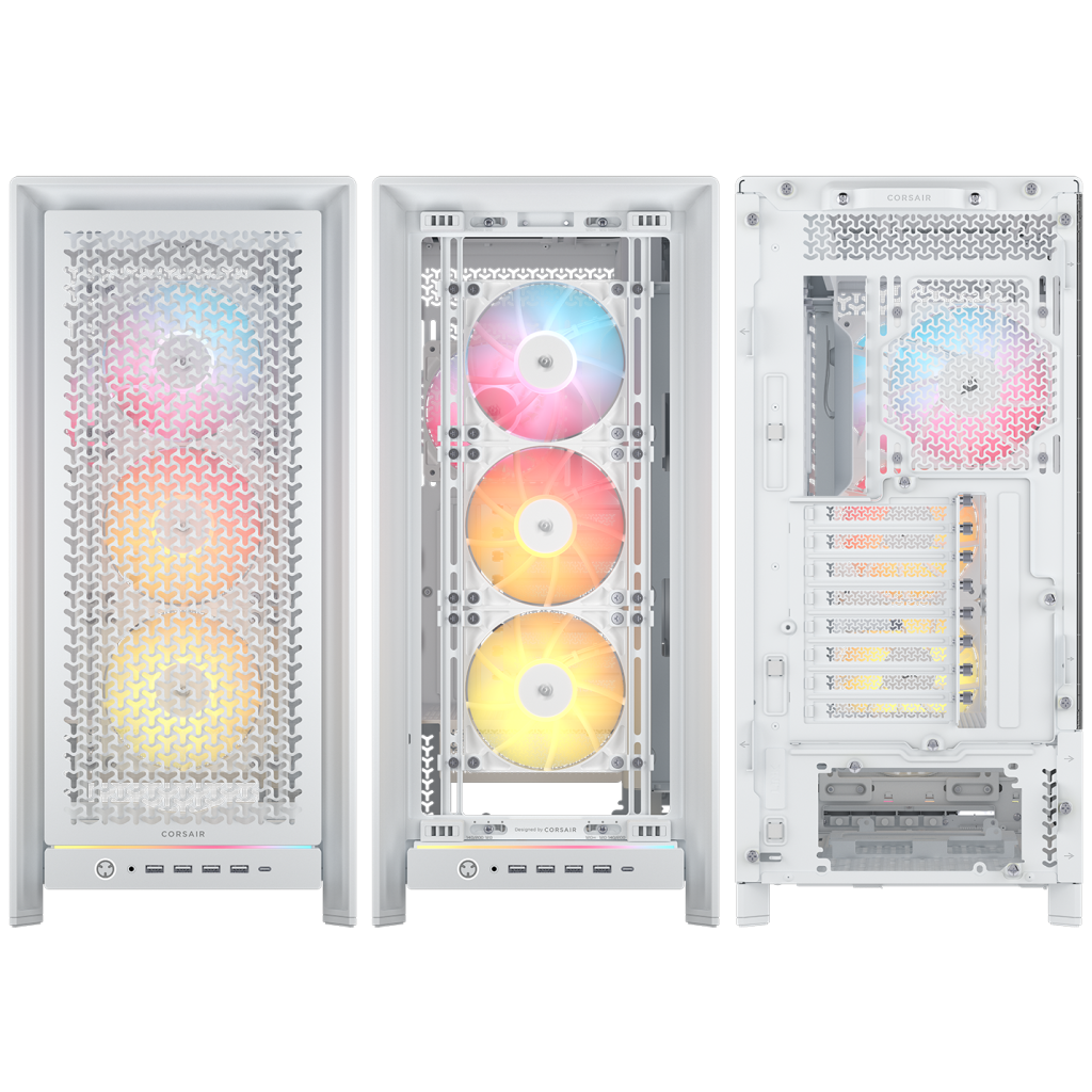 Corsair Frame 5000D RS ARGB PC Case, Midi-Tower, E-ATX, Tempered Glass - White