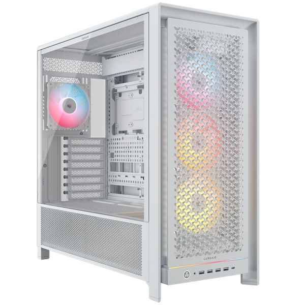 Corsair Frame 5000D RS ARGB PC Case, Midi-Tower, E-ATX, Tempered Glass – White