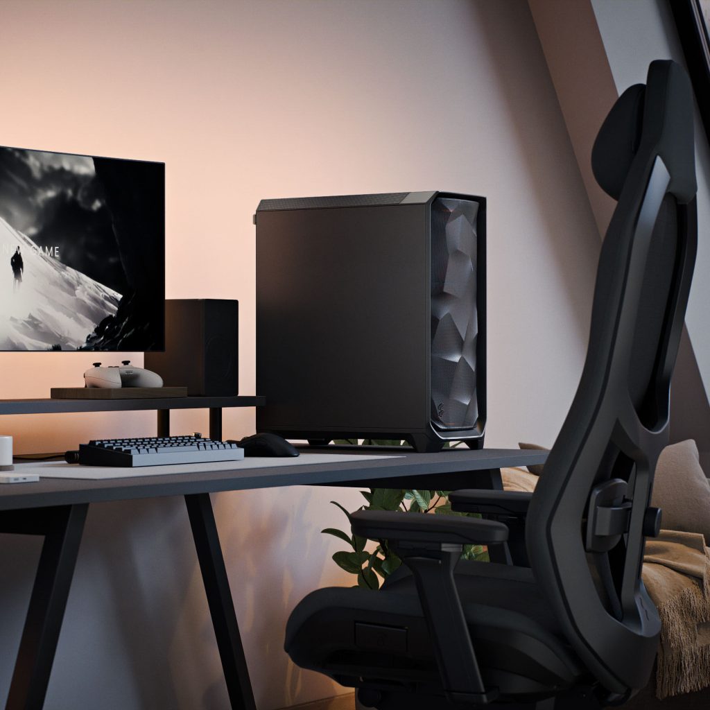 Fractal Design Meshify 3 Solid PC Case, Midi-Tower, E-ATX - Black