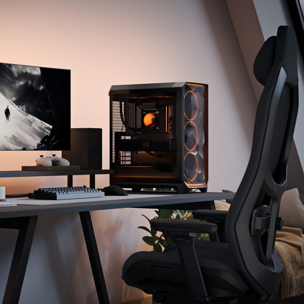 Fractal Design Meshify 3 Ambience Pro RGB TG Light PC Case, Midi-Tower, E-ATX - Black : image 13