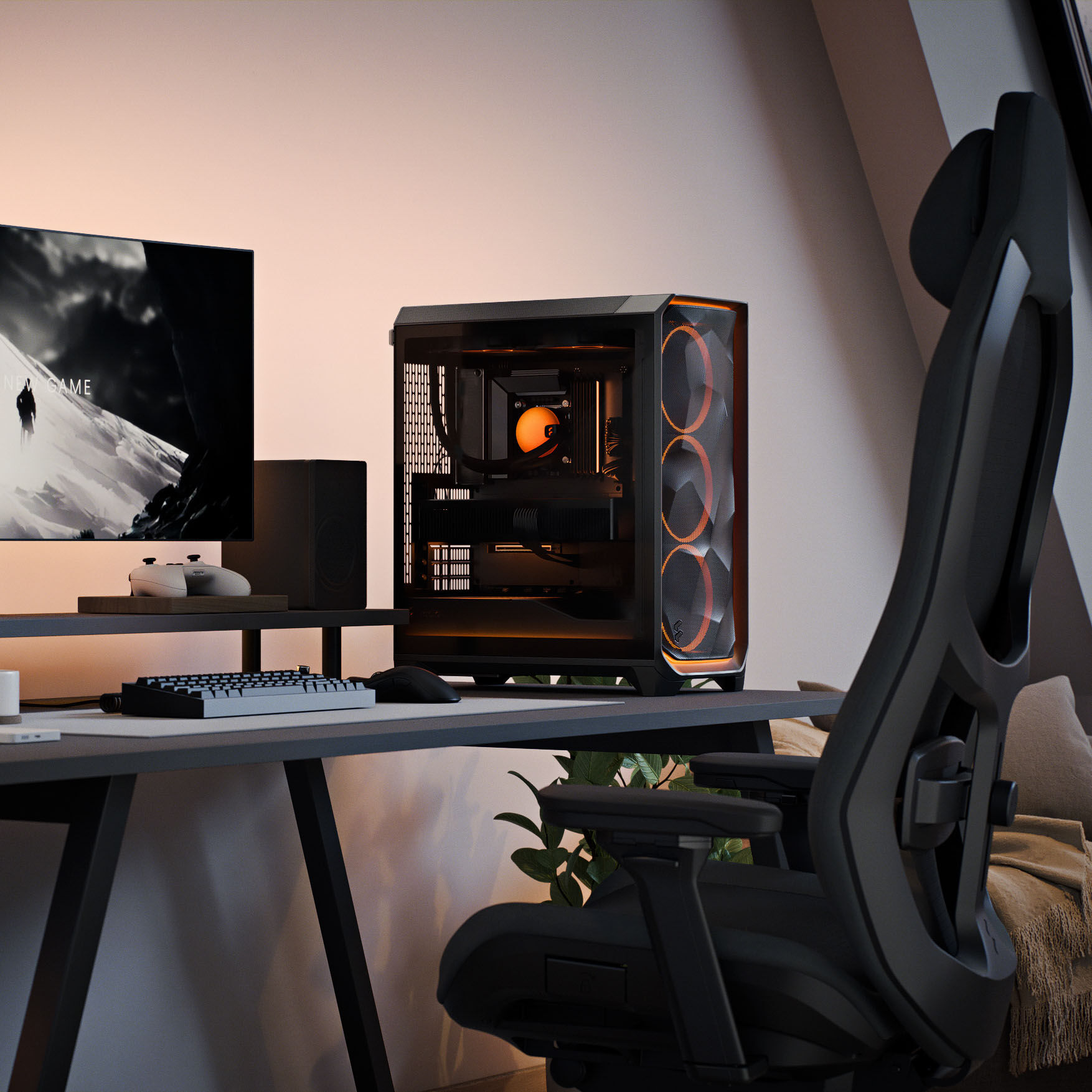 Fractal Design Meshify 3 Ambience Pro RGB TG Light PC Case, Midi-Tower, E-ATX - Black : image 13