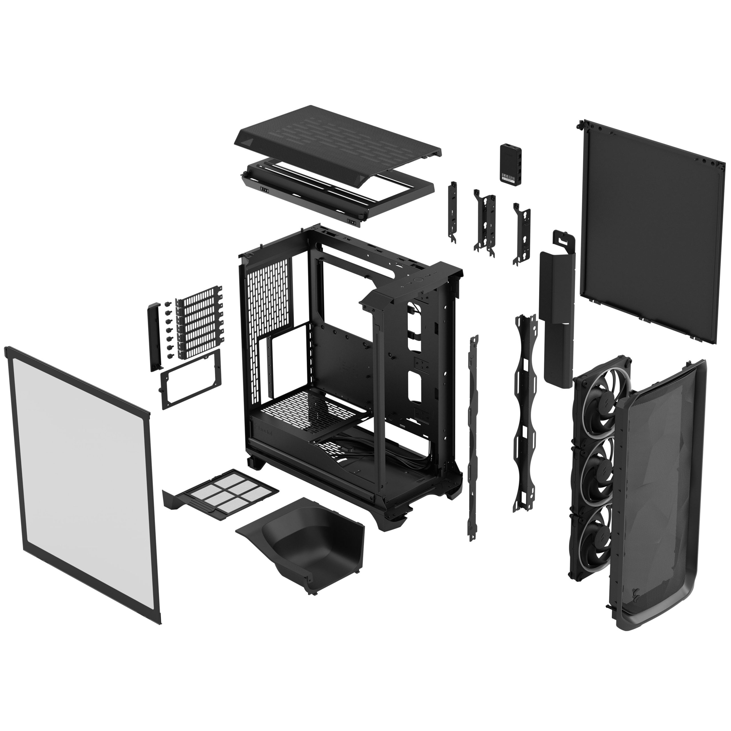 Fractal Design Meshify 3 Ambience Pro RGB TG Light PC Case, Midi-Tower, E-ATX - Black : image 12