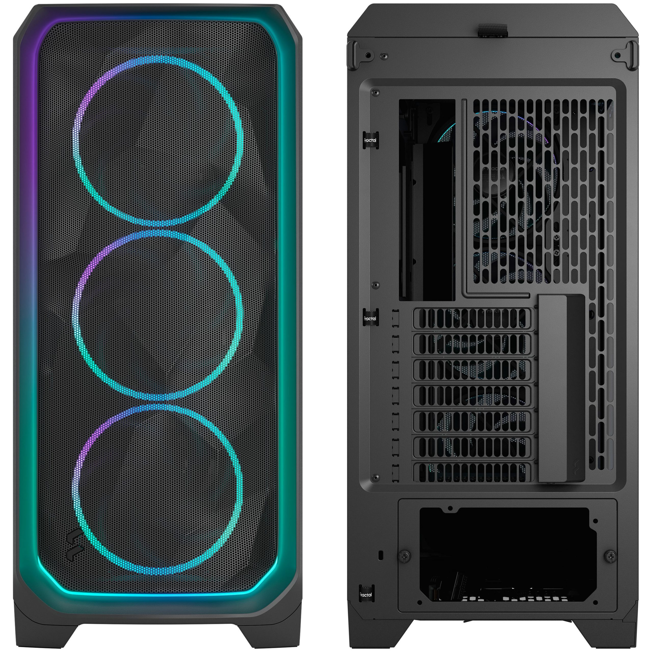 Fractal Design Meshify 3 Ambience Pro RGB TG Light PC Case, Midi-Tower, E-ATX - Black : image 11