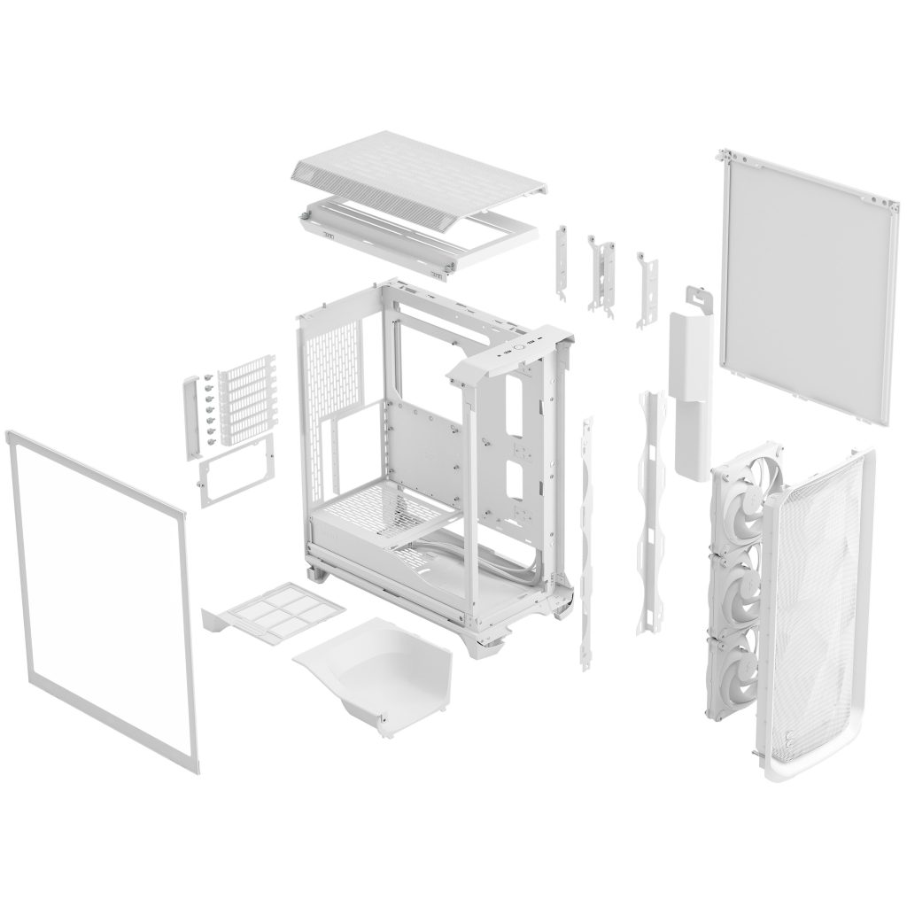 Fractal Design Meshify 3 White TG Clear PC Case, Midi-Tower, E-ATX - White : image 12