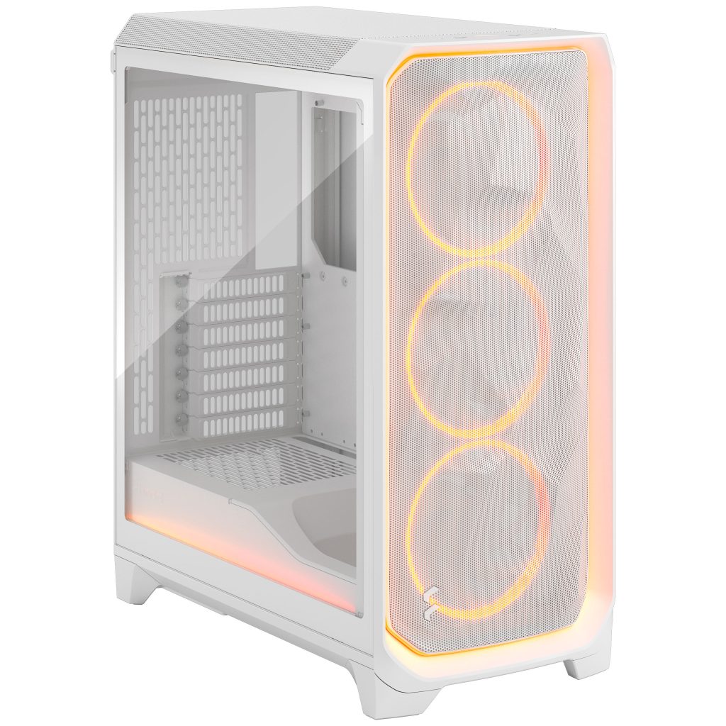 Fractal Design Meshify 3 Ambience Pro RGB White TG Clear PC Case, Midi-Tower, E-ATX - White