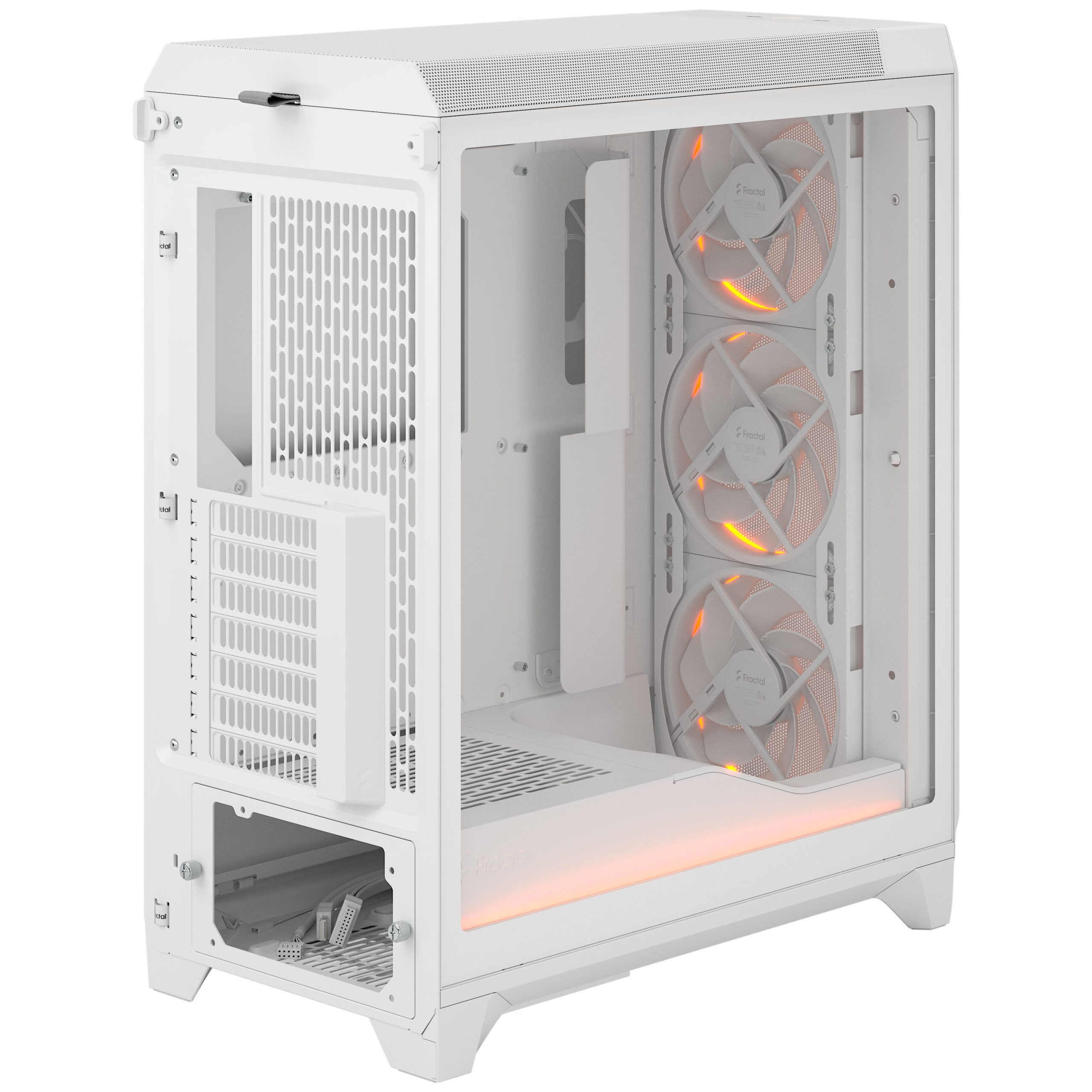 Fractal Design Meshify 3 Ambience Pro RGB White TG Clear PC Case, Midi-Tower, E-ATX - White